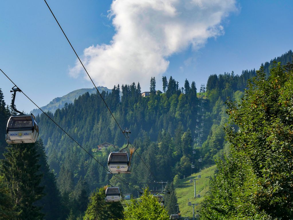 Gondelbahn Hochsöll - Und auf gehts: Die Trasse der Gondelbahn. - © alpintreff.de / christian Schön