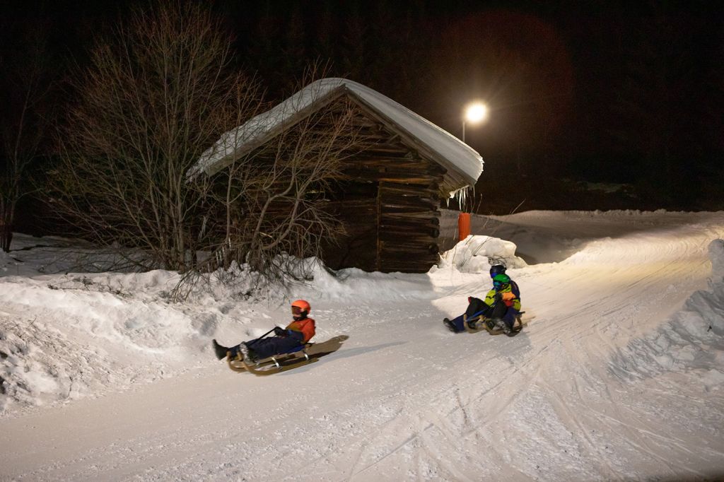 Nachtrodeln in Fiss - An einem Abend in der Woche findet Nachtrodeln statt, entsprechend ist die Rodelbahn beleuchtet.  - © Fisser Bergbahnen GmbH, Andreas Kirschner