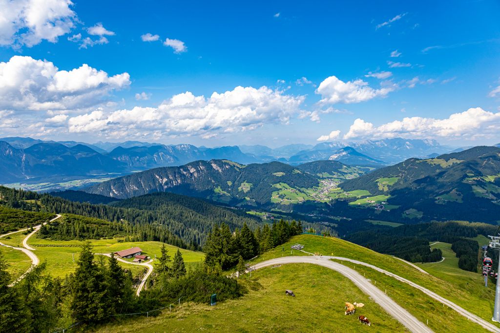 Streckenlänge Schatzbergbahn - Die Schatzbergbahn hat eine Länge von 4.061 Metern. Dabei überwindet sie 912 Höhenmeter. - © alpintreff.de - Silke Schön