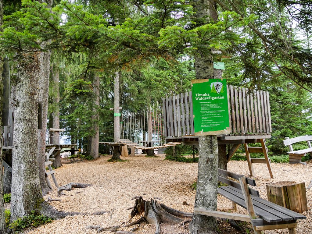 Sicher dabei - Dieser Niedrigseilgarten eignet sich für Kinder und Anfänger sehr gut.  - © alpintreff.de - Christian Schön