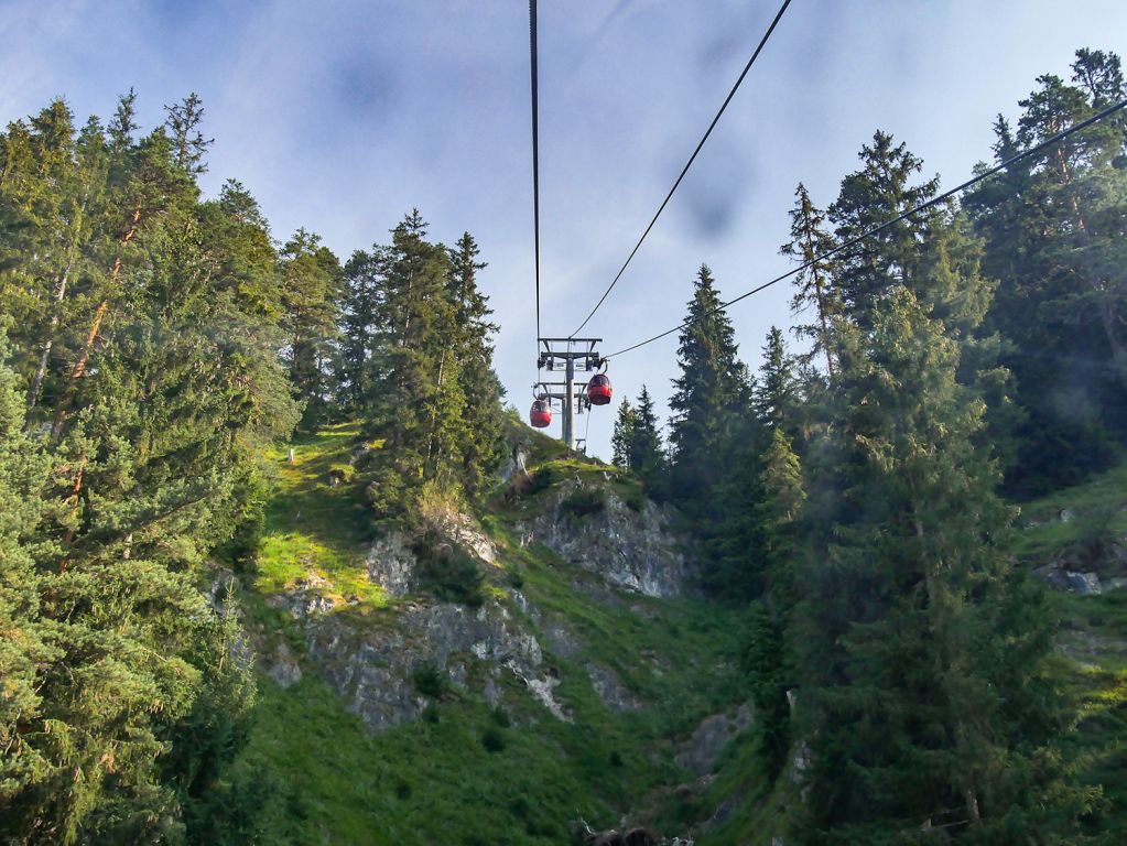 Hinauf - Die größte Neigung auf der Strecke beträgt 77%.  - © alpintreff.de - Christian Schön