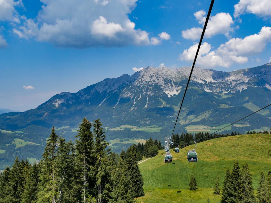 Aussicht aus der Brandstadlbahn - Ausblick aus der Bahn auf den Wilden Kaiser - © alpintreff.de / christian schön