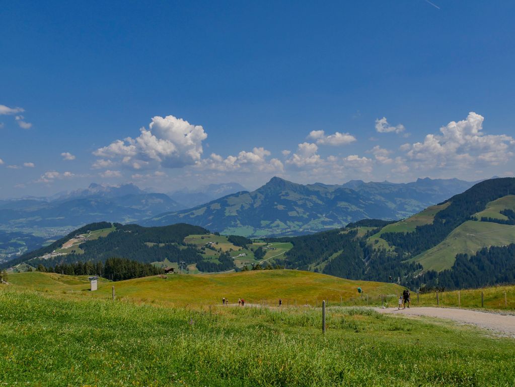 Blick zum Kitzbüheler Horn - Unverbauter Ausblick zum Kitzbüheler Horn sowie weiter zu den Leoganger und Saalfeldener Alpen - © alpintreff.de / christian schön