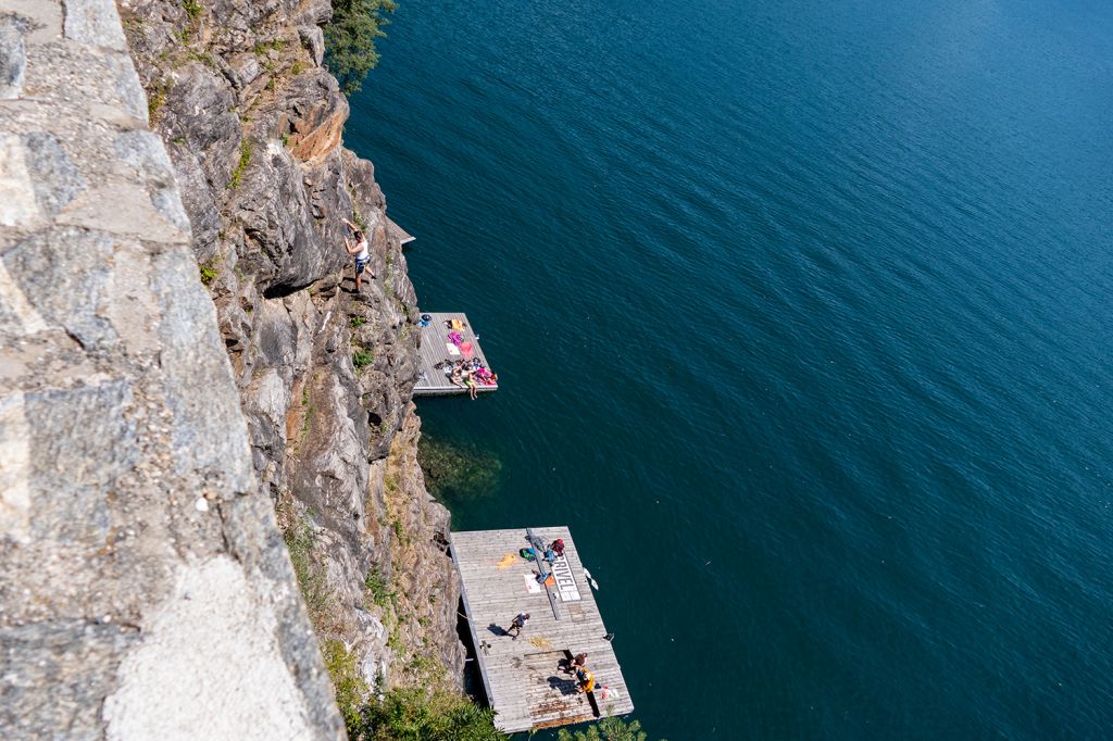 Millstätter See - Wie zum Beispiel hier an der Kletterwand zum Jungfernsprung, an dem die gesamten Aufnahmen entstanden. - © alpintreff.de / christian Schön Millstätter See - Wie zum Beispiel hier an der Kletterwand zum Jungfernsprung, an dem die gesamten Aufnahmen entstanden. - © alpintreff.de / christian Schön