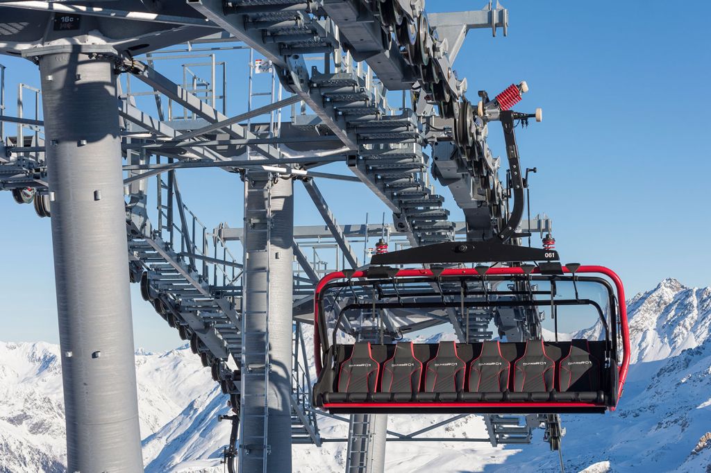 Palinkopfbahn in Ischgl - Schließbügel - Automatische Schließbügel hat die Bahn übrigens auch. - © TVB Paznaun - Ischgl