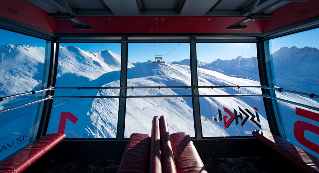 Piz Val Gronda Bahn - Piz Val Grond Bahn in Ischgl - die Kabinen sind teilweise mit Sitzplätzen ausgestattet. - © Bild: TVB Paznaun - Ischgl