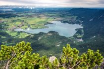 Der Kochelsese mit dem Ort Schlehdorf links am Ufer.  • © Bayern Tourismus Marketing GmbH, Tourist Information Kochel am See