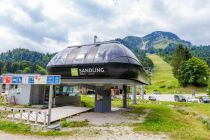 Die Talstation des Sandling-Jets in Altaussee im Sommer. • © alpintreff.de - Christian Schön