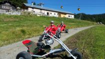 Einen Riesenspaß macht eine Abfahrt mit den Mountaincarts.  • © Tourismus Hörnerdörfer