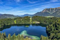 Blick auf den Freibergsee von der Skiflugschanze aus. • © Andrea Tyralla