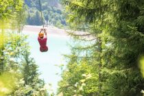 Der Flying Fox am Erlebnisberg Golm. • © Golm Silvretta Lünersee Tourismus, Stefan Kothner