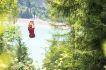 Der Flying Fox am Erlebnisberg Golm. • © Golm Silvretta Lünersee Tourismus, Stefan Kothner