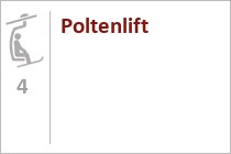 Poltenlift - 4er Sesselbahn im Skigebiet Saalbach Hinterglemm