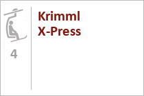 4er Sesselbahn Krimml X-Press - Zell im Zillertal - Gerlos - Zillertal Arena.