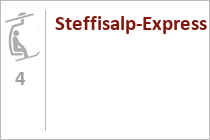 4er Sesselbahn Steffisalp-Express  - Warth  - Skigebiet SkiArlberg - St. Anton - Lech - Warth - Schröcken