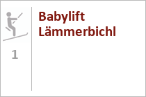 Seillift Bäbylift Lämmerbichl - Skigebiet Penken - Rastkogel - Eggalm im Zillertal.