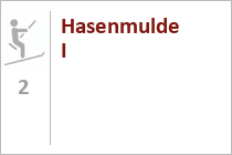 Skilift Hasenmulde I - Skigebiet Penken - Rastkogel - Eggalm im Zillertal.Hasenmulde I