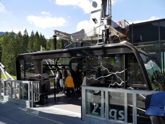 Seilbahn-Kabine der Eibsee-Seilbahn vor Unfall vom 12.9.2018