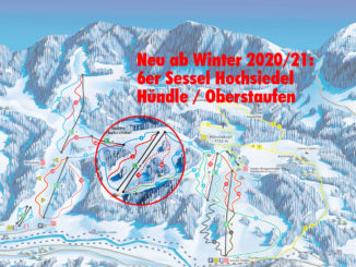 Neue 6er Sesselbahn Hochsiedel im Skigebiet Hündle / Oberstaufen. Bild: Hündle GmbH & Co. KG