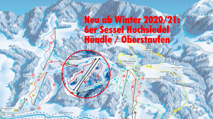 Neue 6er Sesselbahn Hochsiedel im Skigebiet Hündle / Oberstaufen. Bild: Hündle GmbH & Co. KG