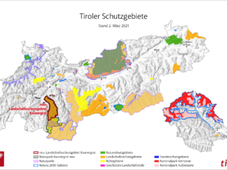 Die Schutzgebiete in Tirol. // Grafik: Tiris, Land Tirol