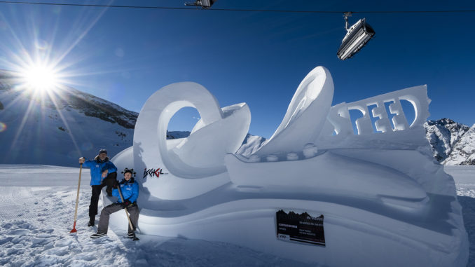 Die Gewinner-Skulptur bei "Formen in Weiß 2022": Speed von Ralf Rosa und Peter Fechtig aus Deutschland. // Foto: TVB Paznaun-Ischgl