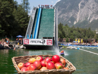Österreichs größter Outdoor-Freizeitpark setzt bei Gastronomie und Beherbergung auf regionale Produkte - z.B. Äpfel aus dem Haiminger Obstlager. // Foto: AREA 47 / Markus Geisler