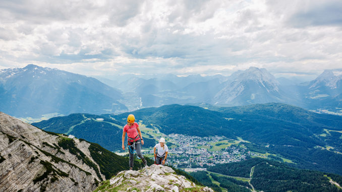 Ausstieg aus dem Panorama-Klettersteig auf die Seefelder Spitze. // Foto: Region Seefeld, Gregor Kuntscher