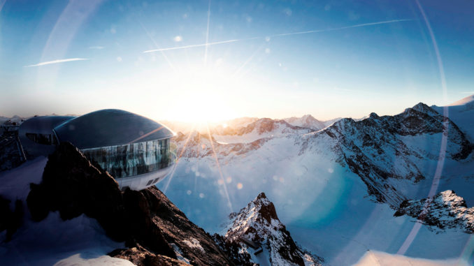 Genuss mit Ausblick: Das Café 3440 mit Österreichs höchster Konditorei lädt zur Pause ein. // Visualisierung: Pitztaler Gletscherbahn, Alexander Haiden