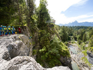 Canyoning an den Stuibenfällen in Reutte ist äußerst beliebt. // Foto: Rene Paulweber, Naturparkregion Reutte