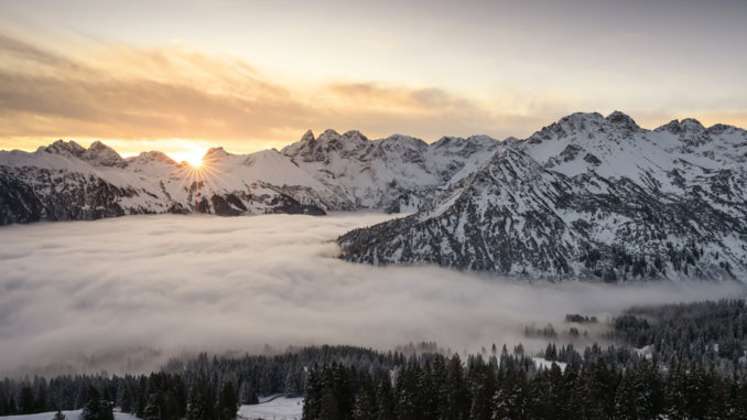 Ein Wintertraum: Die Allgäuer Alpen bei Oberstdorf. // Foto: Tourismus Oberstdorf, Eren Karaman